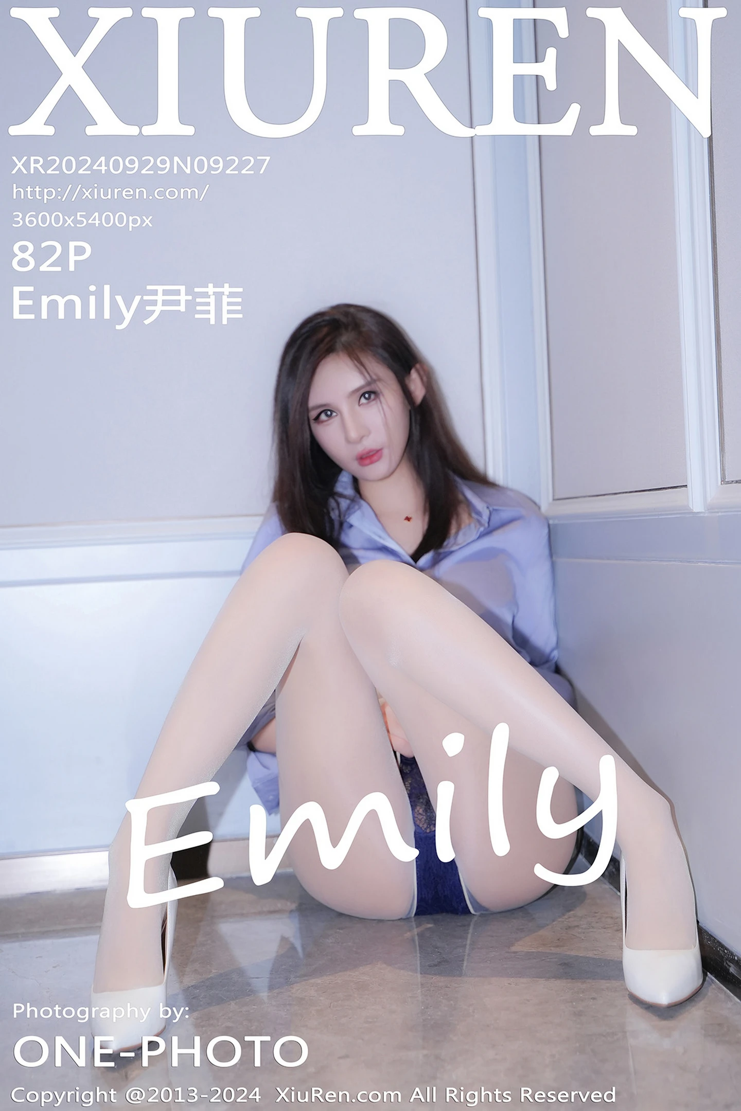 [XiuRen秀人网]No.9227_模特Emily尹菲性感蓝白制服配开档白丝秀翘臀美腿完美诱惑写真82P-秀人网 - XiuRen.Space